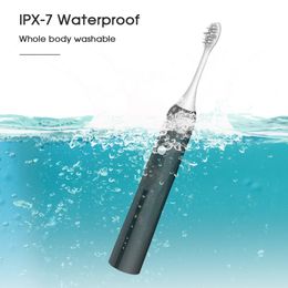 Oral Irrigators Black White USB Fast Charge IPX7 Waterproof for Unisex Sonic Electric Toothbrush Set Brushes Clean Restore Tooth Whiteness