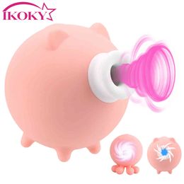 yutong IKOKY Sucker Vibrator For Clitoris Cute Pig nature Toys Nipples Breast Massage Vibrators For Women 10 Frequency Female Masturbator