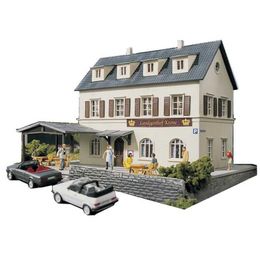 HO scale 1:87 train Model Town Hotel Architectural model Railway Sand Table Scene Matching ABS Assembly Q0624
