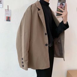 Men's High Quality Suit Jackets Loose Coat Single Western Clothes Casual Blazer Cotton Coats Male Outerwear Plus Size M-XL 210524