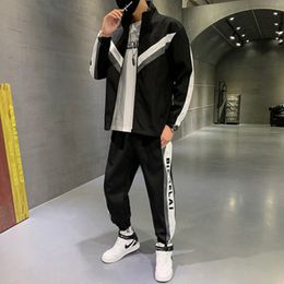 Man Letter Printing Cargo Tracksuits Fashion Trend Fall Cardigan Zipper Jacket Tos Trousers Suits Designer Male Autumn Casual Two Piece Sets
