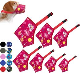 16 Colour Dog Muzzle Collars Biting Barking Chewing Adjustable Doggy Mouth Cover for Small Medium Large Dogs Soft Comfortable Pets Muzzles Long Snout Rainbow A41