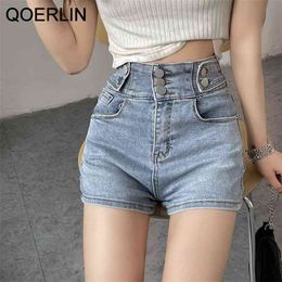 Women Slim Denim Shorts Plus Size Stretch Jeans Summer Fashion High Waist Loose Casual 210601