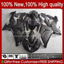 Motorcycle Bodys For KAWASAKI NINJA ZX 10R 10 R 1000 CC ZX10R 06 07 Bodywork 14No.87 ZX-10R ZX1000 1000CC 2006 2007 ZX1000C ZX1000CC 2006-2007 Fairing Kit black stock