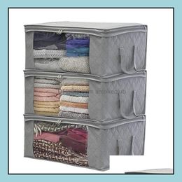 Storage Boxes & Bins Home Organisation Housekee Garden Quilt Bag Foldable Dust Moisture Proof Clothes Bags 2 Colour Organisers Basket High Qu