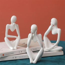 Resin Sculpture Nordic Home Decoration Character Statue Living Room Desktop Abstract Creative Model Furnishings 210827