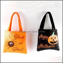 Other Festive Home & Garden Non-Woven Handbag Halloween Candy Sack Bags Kid Gift Spider Pumpkin Printed Organizer Bag Party Supplies Vt0563