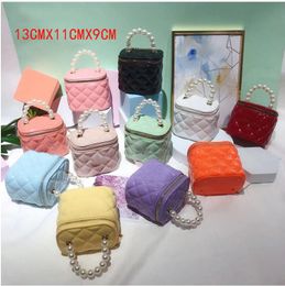 Great Quality Brand C Handbags G Jelly Cosmetic Bags Fashion Girls And Women Pearl Portable One Shoulder Messenger Bag 11 Colours