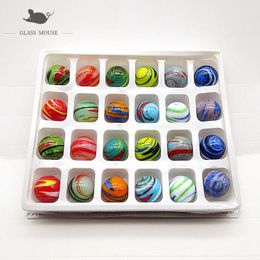 16mm Handmade Murano Glass Balls 24Pcs Colourful Creative Art Collection Marbles Puzzle Nuggets Game Toys For Children Kids Boy 210318