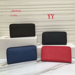 Fashion lady wallet pu leather zipper wallet lady lychee pattern long designer wallet with orange box card