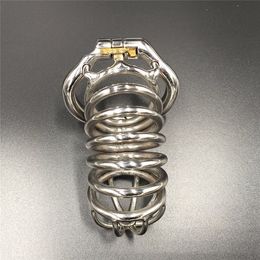 Chastity Devices New snap ring design stainless steel 100mm metal chastity cb devices long cock cages for bdsm HBS062