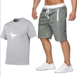 Summer Sport Tracksuits Sportswear T Shirts Pants Running Shorts sets Clothes Sports Men Joggers Training Gym Fitness Suits