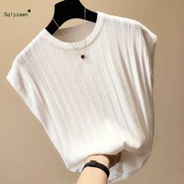 Summer Short Sleeve Solid Pullover Women Sweater Knitted Sweaters O-Neck Tops Korean Pull Femme Jumper Female White Black 210709