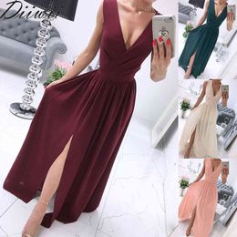 Diiwii 2021 Summer New Solid Color Dress Party Dresses Formal Ladies Dress X0521