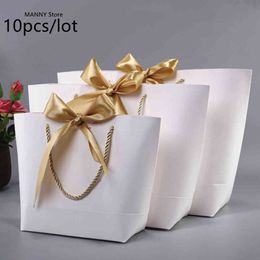 Large Size Gold Present Box For Pyjamas Clothes Books Packaging Gold Handle Paper Box Bags Kraft Paper Gift Bag With Handles Dec 210325