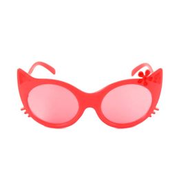 Kids Size Cute Animal Style Fashion Sunglasses Lovely Cat Shape Frame With Oval Round UV400 Lenses Girls Eyeglasses