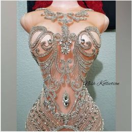 Evening dress Jennifer Lawrence Kim kardashian Kylie jenner Myriam fares Sexuality Transparent Jewel Mermaid Lace Crytal Stone kendaljenner Party