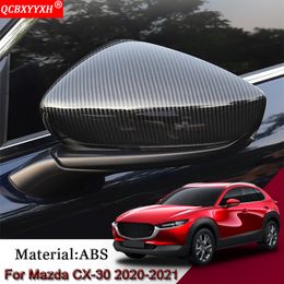Car Styling ABS Car External Rearview Mirror Cover Sequins Auto Stickers Car Decoration Accessories For Mazda CX-30 2020 2021
