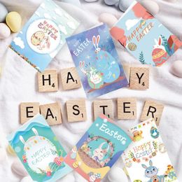 Greeting Cards 6PCS Party Supplies Happy Easter Stickers Eggs Paper Card Invitation Envelope