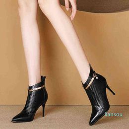 Boots Women Sexy Pointed Toe Super High Heels Ankle Autumn Winter Warm Short Plush Booties Woman Shiny Sequin Botas