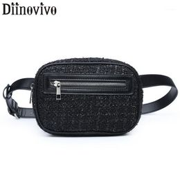 Waist Bags DIINOVIVO Simple Fanny Pack Women Fashion Wool Bag Small Breast For Casual Zipper Phone Female WHDV1029