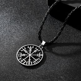 Simple and creative round necklace men's personality neutral disc hollow pendant necklace
