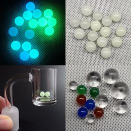 Luminous Glowing Quartz Terp Pearl Ball Smoking 4mm 6mm 8mm 10mm 12mm Coloured Red Blue Green for banger Nail Dab Glass Bongs