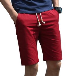 Summer Fashion Breathable Cotton Bermuda Casual Men's Shorts Straight Men Khaki Black Knee Length Short Joggers 5xl 210806