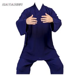 Summer Linen Shaolin Monk Uniform Martial Arts Tai Chi Suit Wushu Wing Chun Clothing Meditation Clothes Wudang Uniform