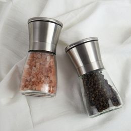 6.5*13.5cm Manual Pepper Mills Grinder 160ml Stainless Steel Salt Muller Home Spice Sauce Pepper Grinders Kitchen Tools T2I52082
