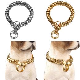 14mm Cuban-chain dog Chains Collars P chaincircle stainless steel collar leash for pet Slip Choke Collarfor pets ZC494