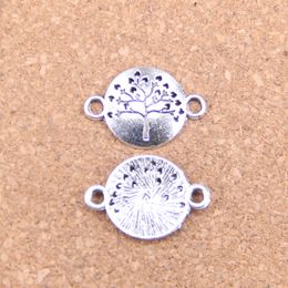 120pcs Antique Silver Bronze Plated peace tree connector Charms Pendant DIY Necklace Bracelet Bangle Findings 23*16mm