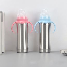 Baby Tumbler Stainnless Steel Milk Bottle with Handle Portable Kids Mugs Double Wall Feeding For Child