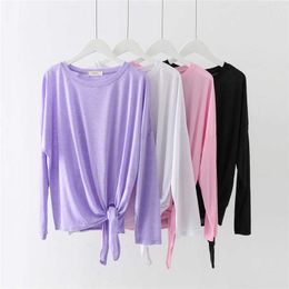 fashion casual loose women blouse spring autumn long sleeve tie bow sun protection outwear W791 210526