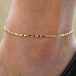 Fußkettchen Mode Gold Dünne Kette Knöchel Charme Fußkettchen Bein Armband Fuß Schmuck Einstellbare Armbänder Für Frauen Zubehör