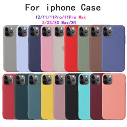 Liquid Silicone Soft Cases For iPhone 12 Mini Xs Pro Max XR 11 7 8 Plus Case Cover Candy color