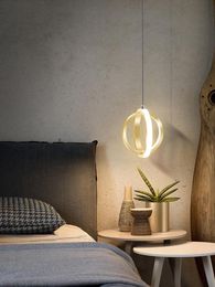 Pendant Lamps Led Modern Lamp For Bedside Bedroom Creative Small Hanging Chandelier In The Kitchen Aisle Gold Home Deco Light Fixture