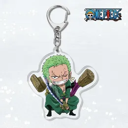 One Piece Keychain Woman Roronoa Zoro Key Chain Men Cute Cartoon Anime Pendant Keyring Fashion Jewellery Metal for Bag Llaveros