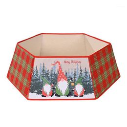Christmas Decorations Foldable Tree Girth Decoration Carton Skirt Lattice Printing Indoor Gift Heathly