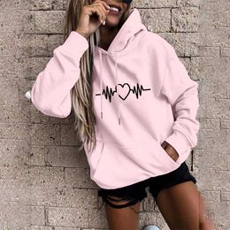 Women's Hoodies & Sweatshirts Brand Youth Pink Long Sleeved Hoodie Printed Sweatshirt Pullover Autumn Winter Warm