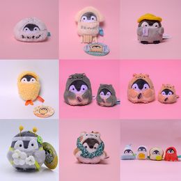 Kawaii Animal Penguin Shiba Dog Plush Dolls Keychains Pendant for Car Bag Stuffed Toys Kids Birthday Gift