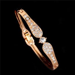 New Wholesale Bangles Dubai Wedding Jewellery Crystal Charm Bracelets and Bangles for Women 2015 Q0719