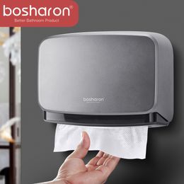 Hand Multifold Paper Towel Holder Bathroom Accessories Wall Mounted Kitchen Holder For Paper Towel Dispenser Key Open Tissue Box 210320