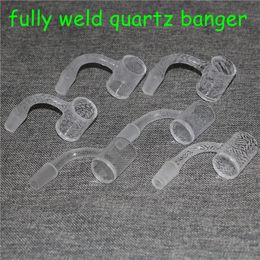 Smoking Accessories Fully weld sandblasted quartz banger nails OD 25mm 14mm male 90 degree for dab rig water pipe bong silicone oil rigs