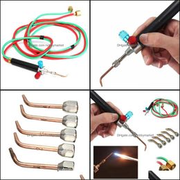 Other Jewellery Tools & Equipment 5 Tips In Box Micro Mini Gas Little Torch Welding Soldering Kit Copper And Aluminium Repair Making Drop Deliv