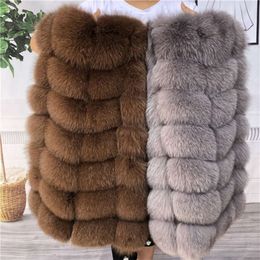 Natural fur vest ladies winter autumn coat warm made of natural women's real genuine ves 210928