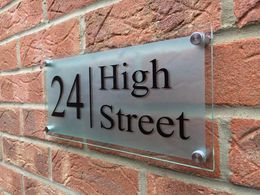 street number signs UK - Customize MODERN HOUSE SIGN PLAQUE DOOR NUMBER STREET GLASS EFFECT BORDER WALL Other Hardware