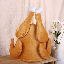 Plush Roasted Turkey Hats Decor Hat Cooked Chicken Bird Secret For Thanksgiving Costume Dress Up Party dhl fast shipping