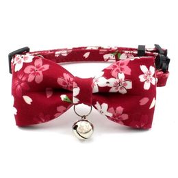 Puppy Collar Small Dog Cat Neck Collar Classical Flower Designer Bowtie Pet Nylon Belt Chain Funy Colors Drop 1pcs/lot 210729