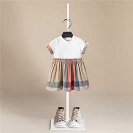 New Baby Girls Short Sleeve Dresses Cotton Clothes Summer Striped Dresses Kids Girls Casual Dresses Children 2-6T Kids Clothes Q0716